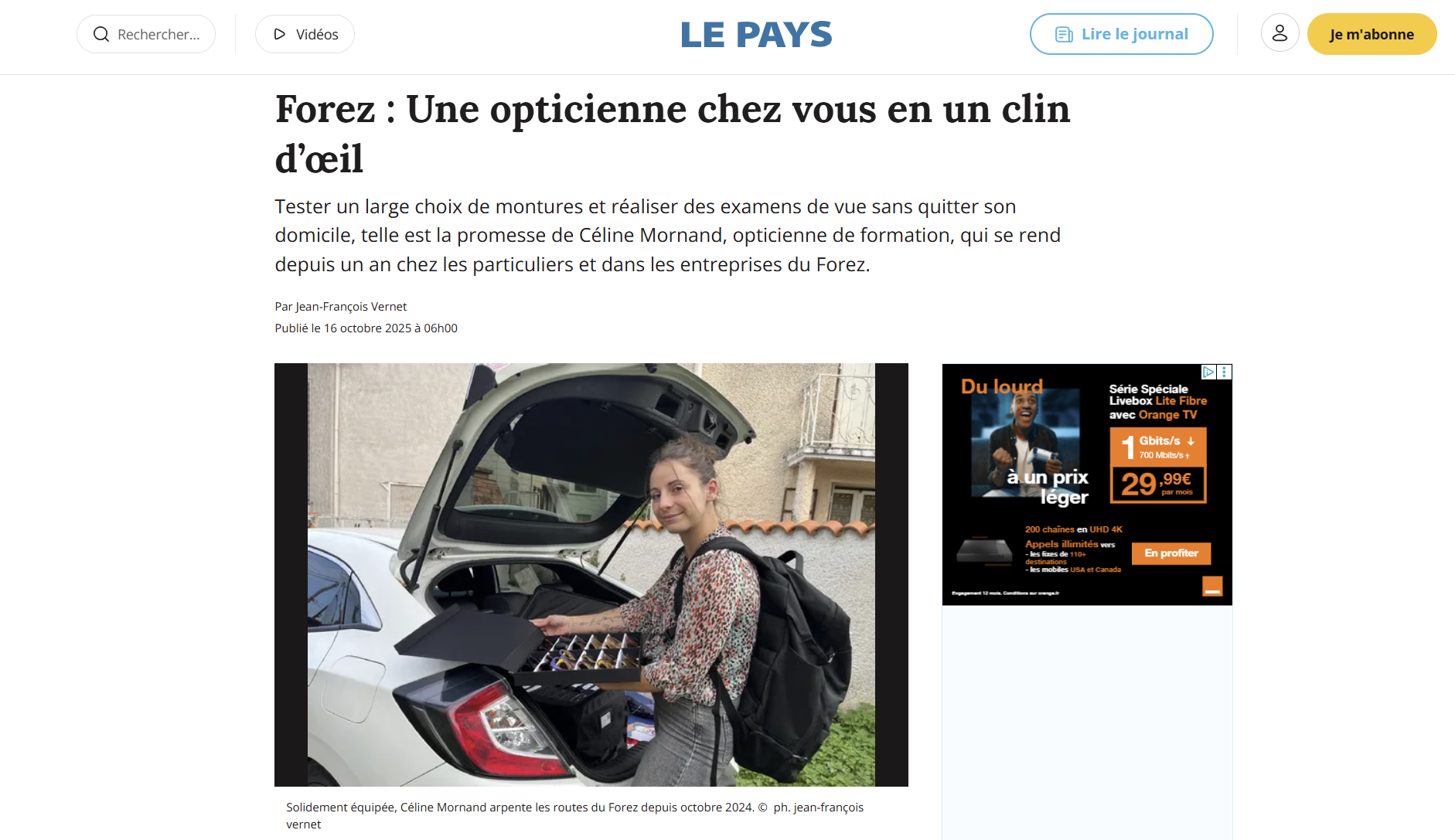 Le Pays: Une opticienne chez vous en un clin d’œil